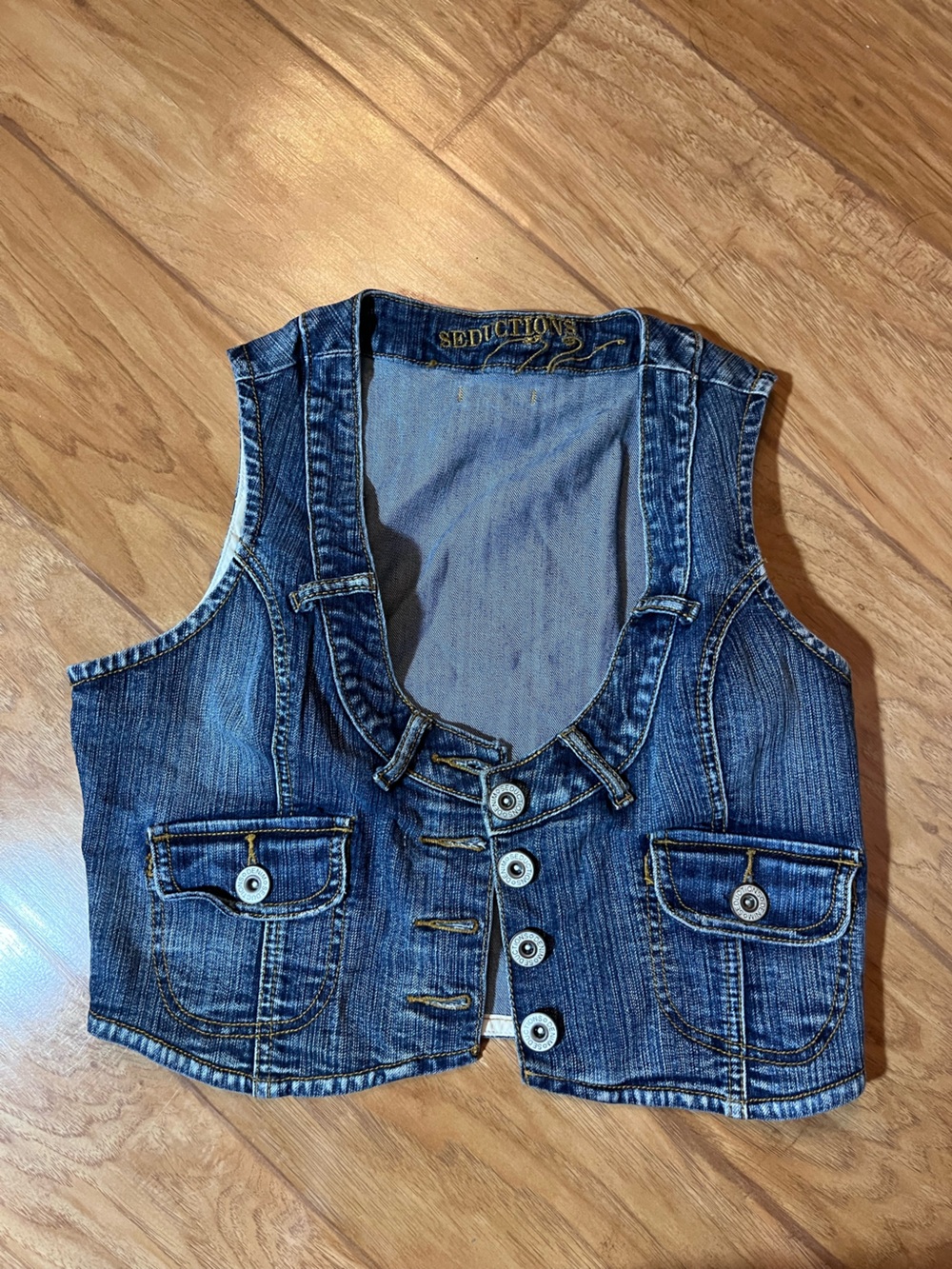 Seduction Blue Denim Vest - Women's Cropped Jean Vest
